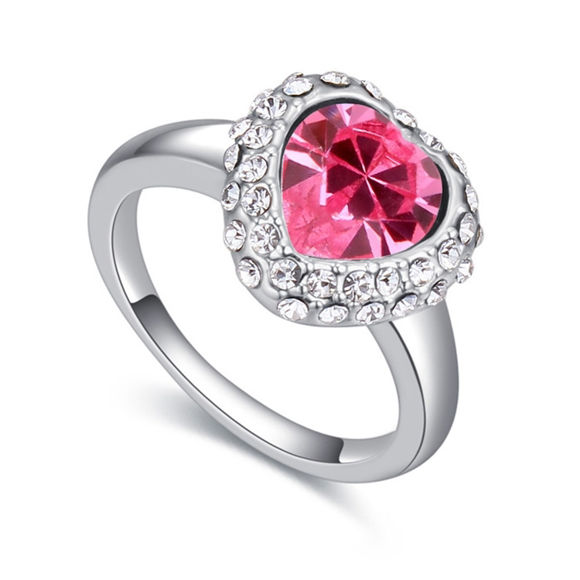 Image de Austrian Crystal Ring - Heart Stone