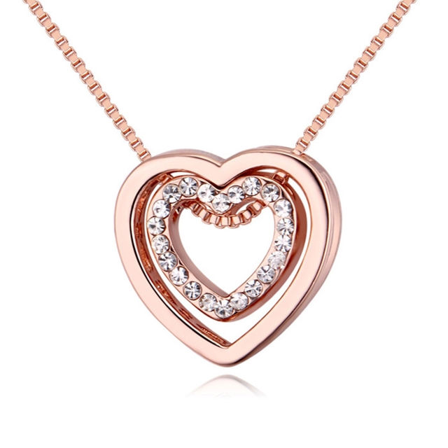 Picture of Crystal Necklace - Heart In Heart