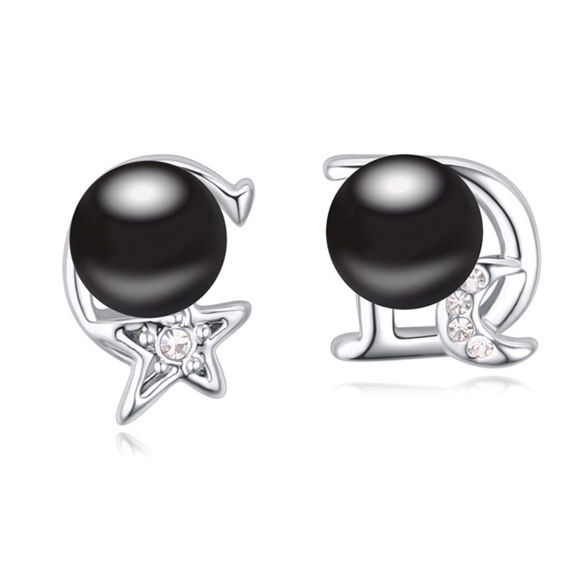 Image de Austrian Crystal Earrings - Star And Moon