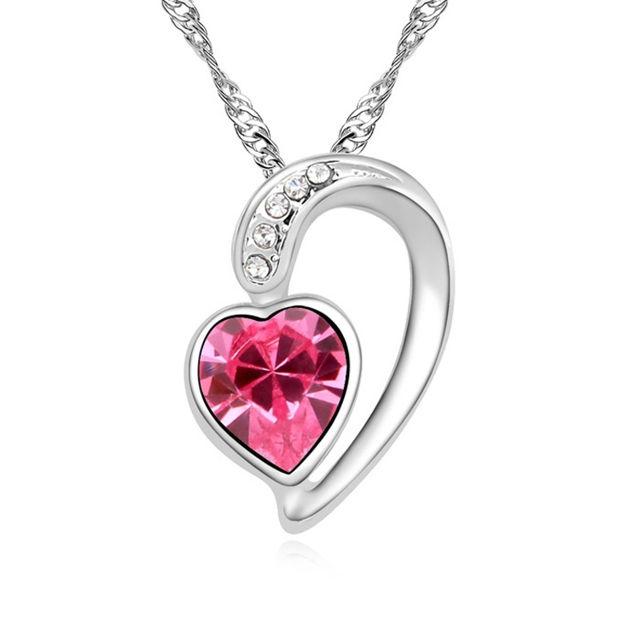 Picture of Austrian Crystal Necklace - Half Heart