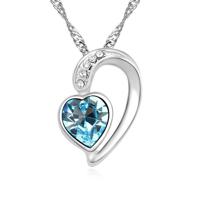 Picture of Austrian Crystal Necklace - Half Heart