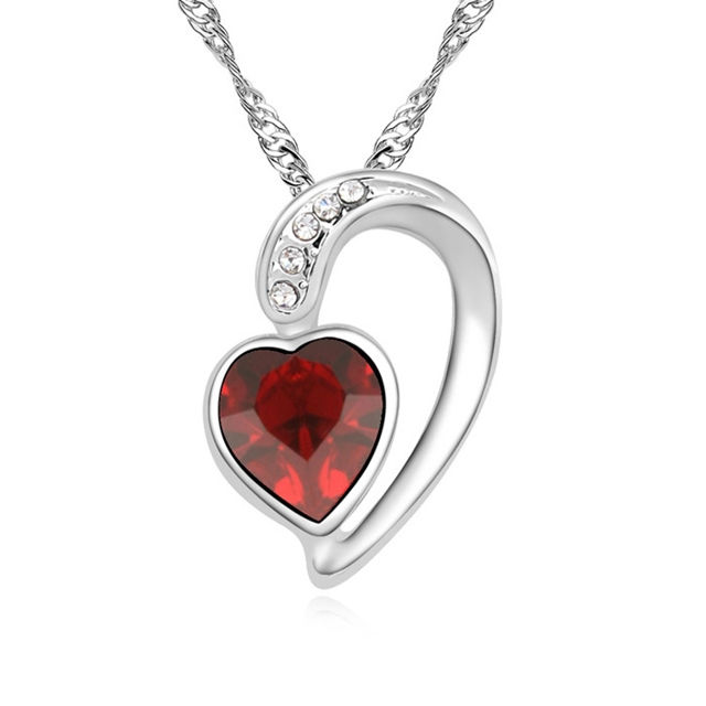 Picture of Austrian Crystal Necklace - Half Heart