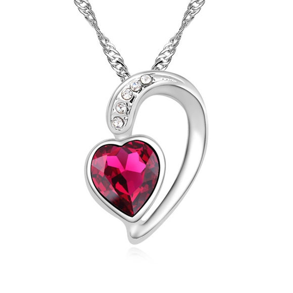Image de Austrian Crystal Necklace - Half Heart