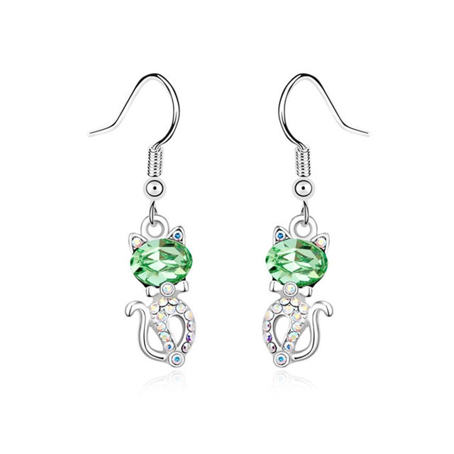 Picture of Austrian Crystal Earrings - Cute Cat