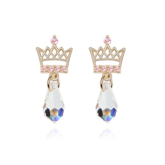 Bild von Austrian Crystal Earrings - Crown And Drops