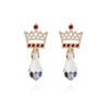 Picture of Austrian Crystal Earrings - Crown And Drops