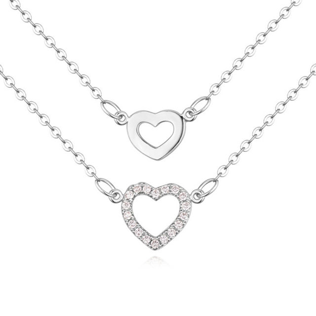 Picture of Necklace Micro Pave CZ - Two Heart Of India