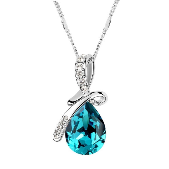 Picture of Austrian Crystal Necklace - Single Drop Stone