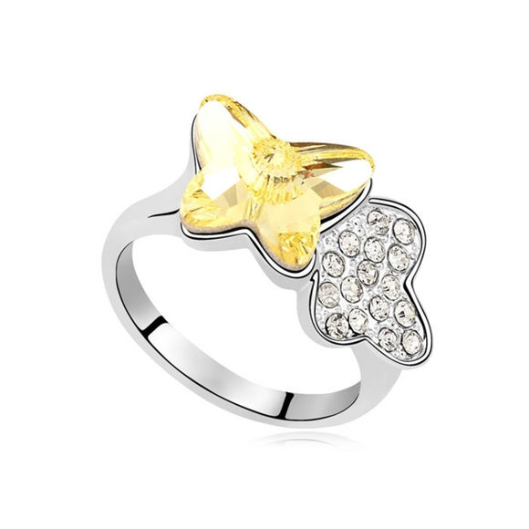 Imagen de Butterfly Couple  Crystal Mosaic Ring