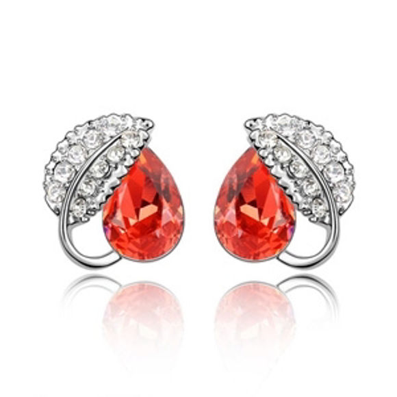 Imagen de Love Leaf Swarovski Elements Crystal Earrings