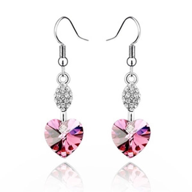 Picture of Heart Swarovski Elements Crystal Earrings