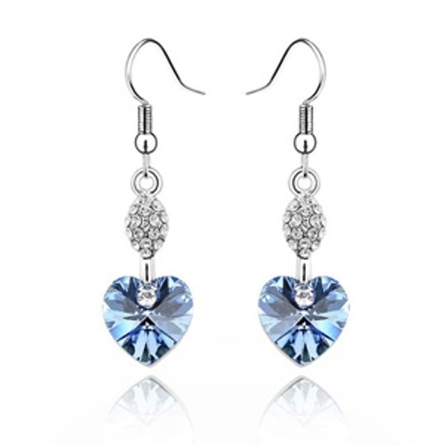 Picture of Heart Swarovski Elements Crystal Earrings