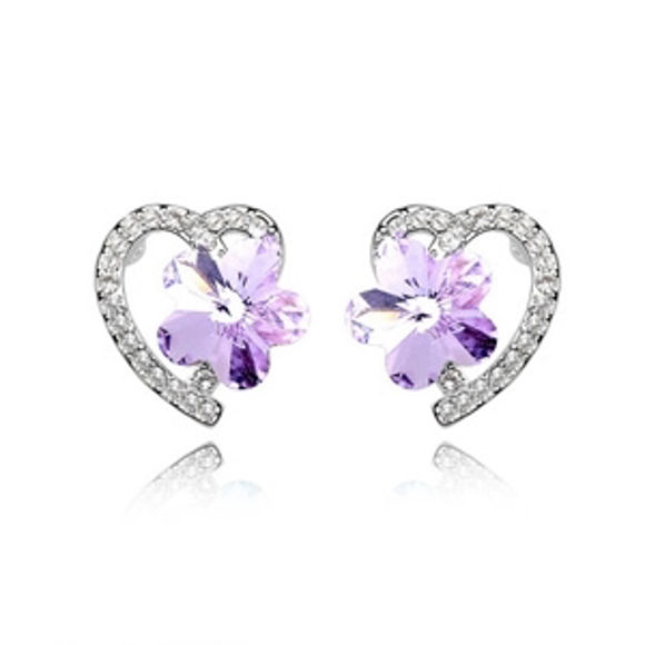 Image de Plum Blossom Swarovski Elements Crystal Earrings