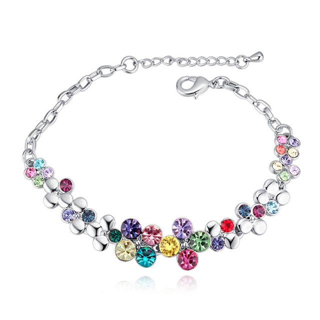 Picture of Flowers Blooming Crystal Inlaid Bracelet