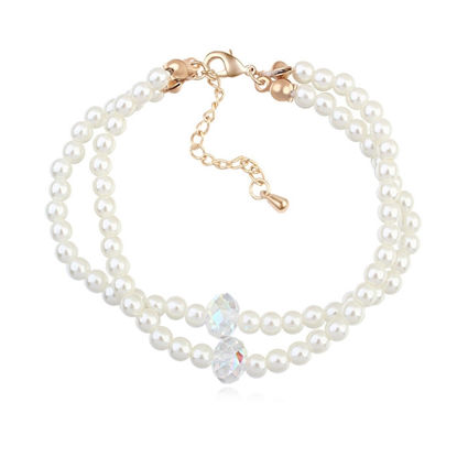 Picture of Happy Lover Crystal Pearl Bracelet