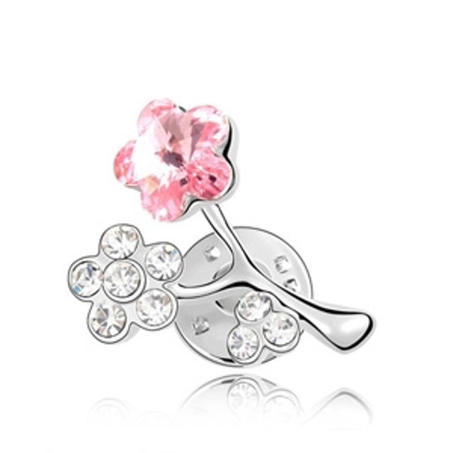 Picture of Plum Blossom Swarovski Elements Crystal Brooch