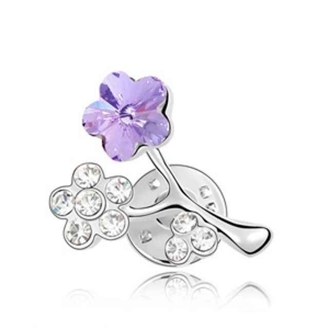 Picture of Plum Blossom Swarovski Elements Crystal Brooch