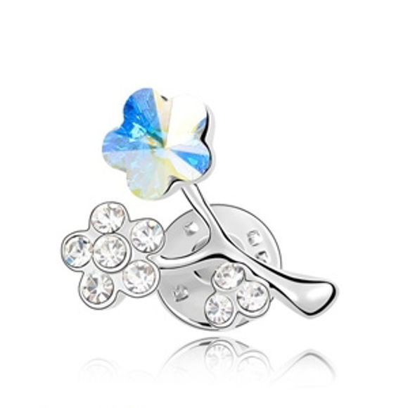 Picture of Plum Blossom Swarovski Elements Crystal Brooch