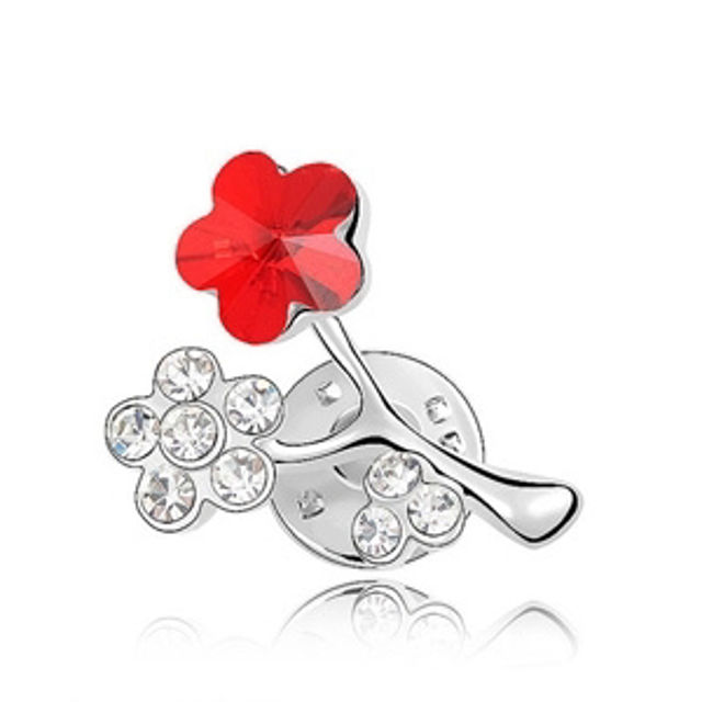 Picture of Plum Blossom Swarovski Elements Crystal Brooch