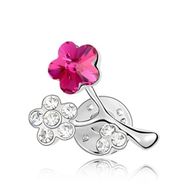 Picture of Plum Blossom Swarovski Elements Crystal Brooch