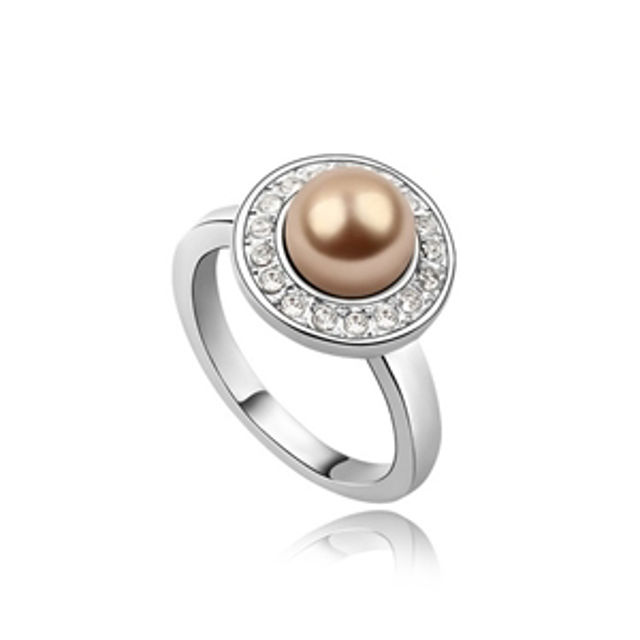 Picture of Playful Princess Swarovski Elements Pearl Ring