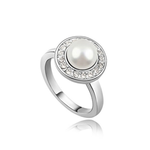 Picture of Playful Princess Swarovski Elements Pearl Ring
