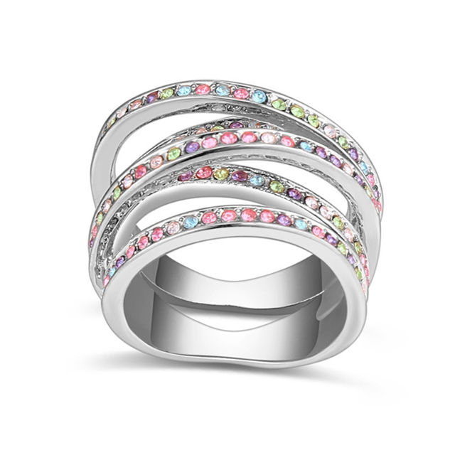 Picture of Interwined Crystal Mosaic Ring