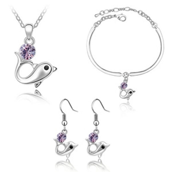 Bild von Dolphin Swarovski Elements Crystal Package(Earrings & Necklace & Bracelet)