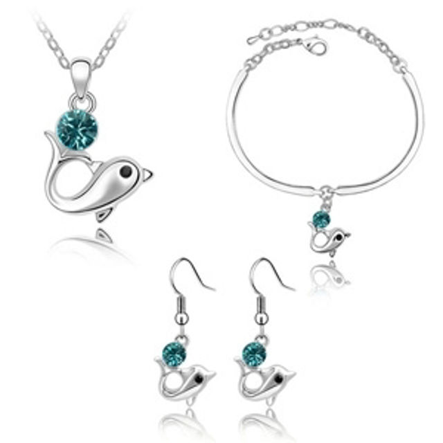 Picture of Dolphin Swarovski Elements Crystal Package(Earrings & Necklace & Bracelet)