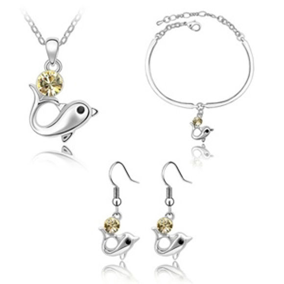 Imagen de Dolphin Swarovski Elements Crystal Package(Earrings & Necklace & Bracelet)