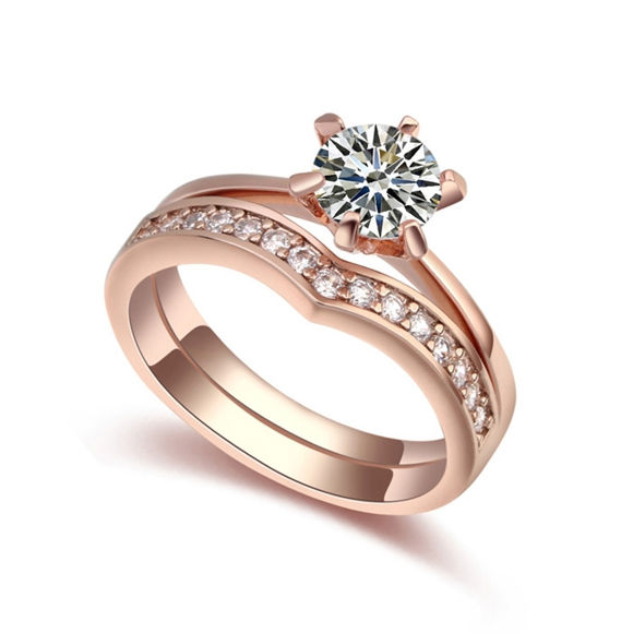 Picture of Sweet Companions Micro zircon Lovers Rings