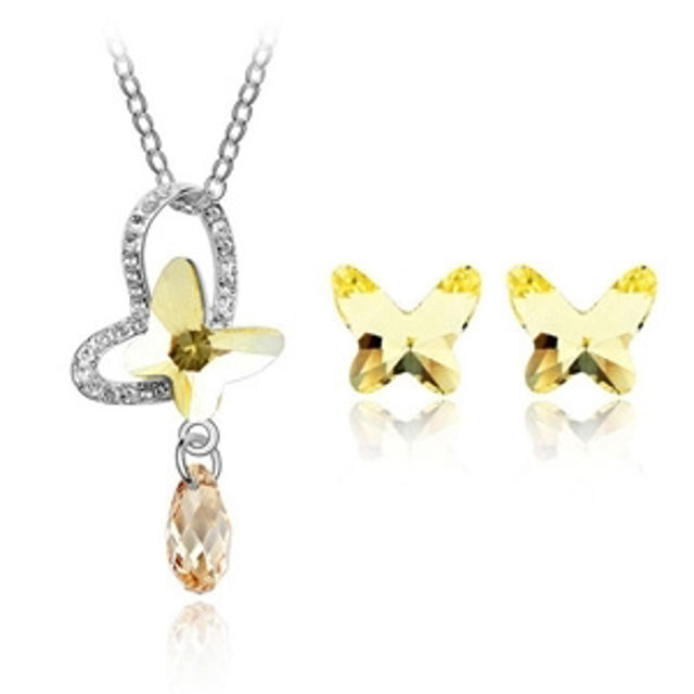 Picture of Rain Butterfly Crystal Package(Necklace & Earrings)