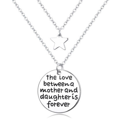 Imagen de Love Story Lettering Tag Double Necklace