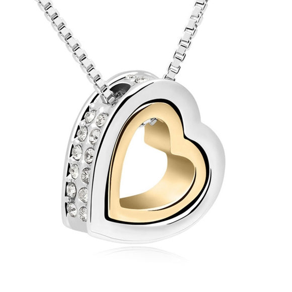 Imagen de Heart In Heart Crystal Necklace