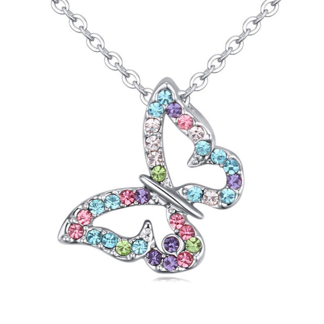 Picture of Butterfly Pendant Crystal Necklace