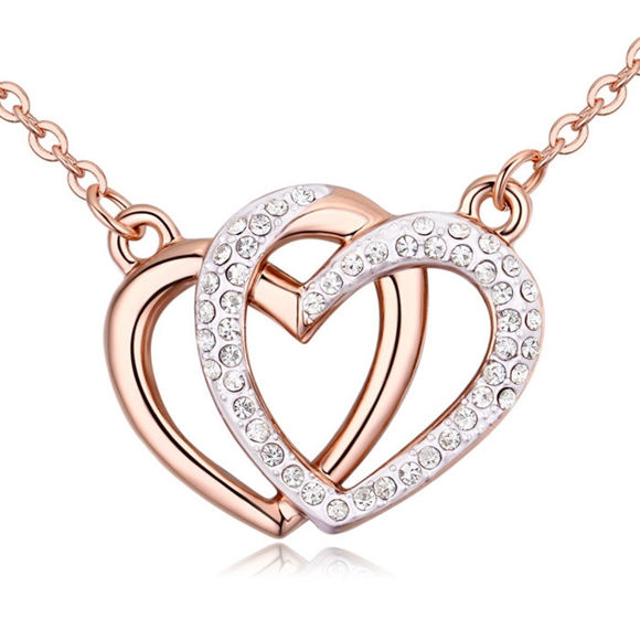 Imagen de Heart to Heart Crystal Necklace