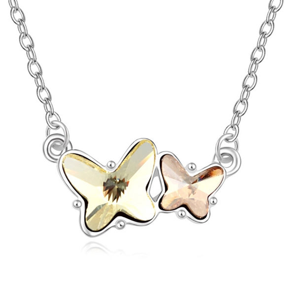 Imagen de Double Butterfly  Crystal Necklace