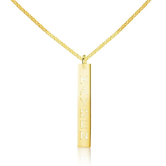 Picture of Personalized Vertical Bar Name Necklace in 925 Sterling Silver