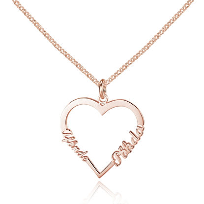 Picture of Heart-shaped Custom Name Necklace in 925 Sterling Silver