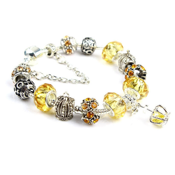 Image de Retro Crystal Crown Beaded Bracelet