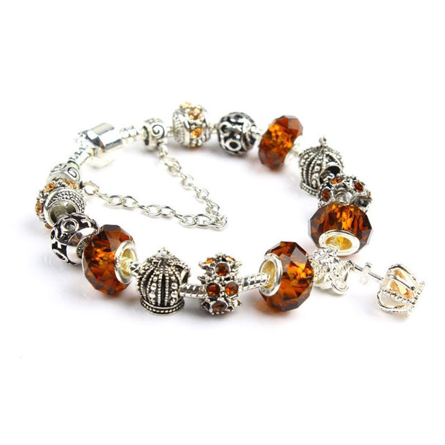 Picture of Retro Crystal Crown Beaded Bracelet