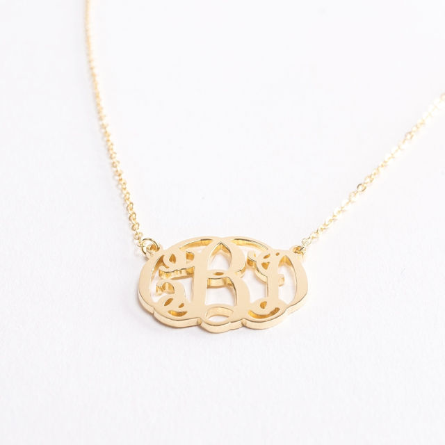 Picture of Monogrammed 3-Initial Necklace & Bracelet Collection Set