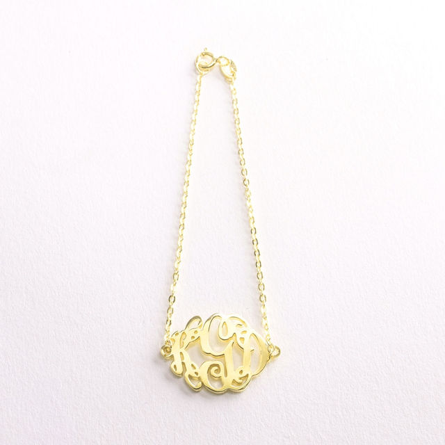 Picture of Monogrammed 3-Initial Necklace & Bracelet Collection Set