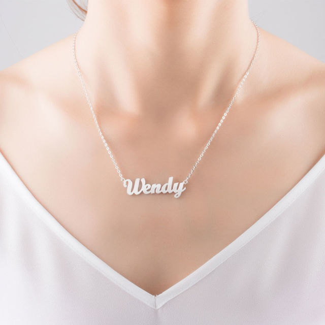 Picture of 925 Sterling Silver Personalized Name Necklace - Customize With Any Name