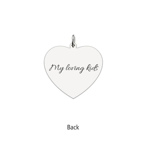 Picture of Engraved Heart Photo Pendant Necklace In 925 Sterling Silver