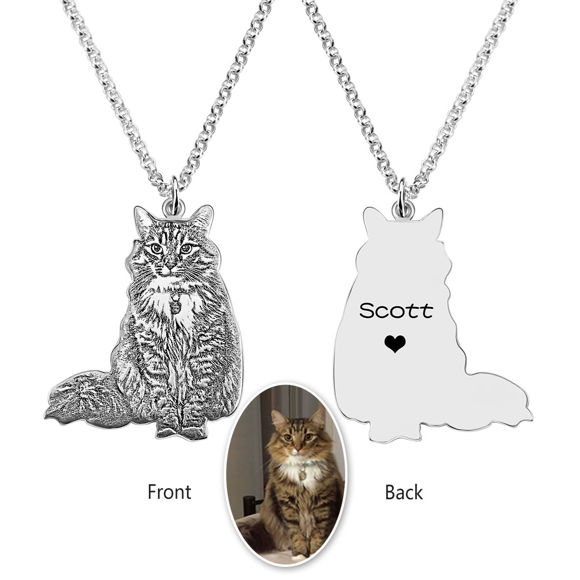 Picture of 925 Sterling Silver Personalized Pet Necklace - Customize With Your Lovely Pet - On Sale