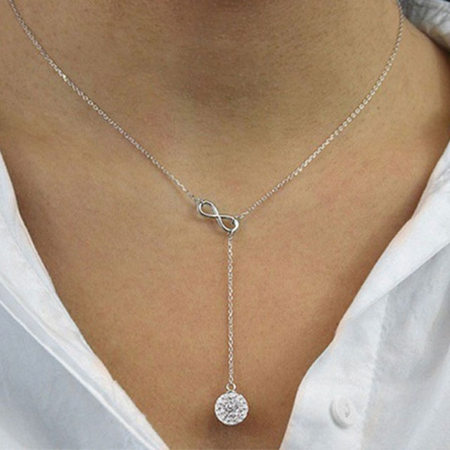 Picture of Infinity Y Necklace Made with Swarovski Elements