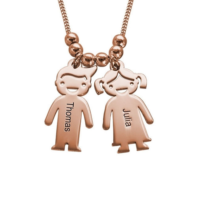 Picture of Silver Mother's Necklace with Children Charms