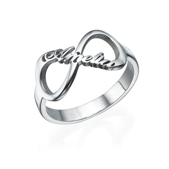 Picture of Infinity Custom Name Ring in 925 Sterling Silver