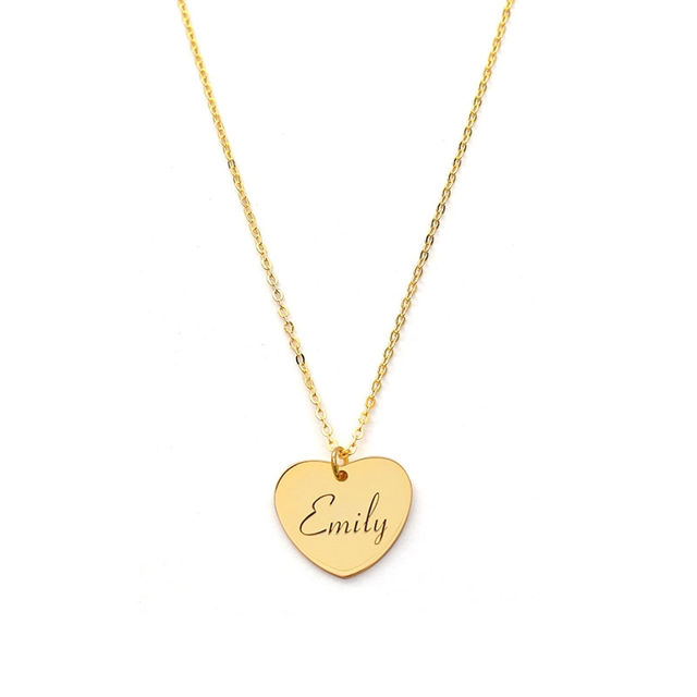 Picture of Personalized Heart Pendant Name Necklace in 925 Sterling Silver